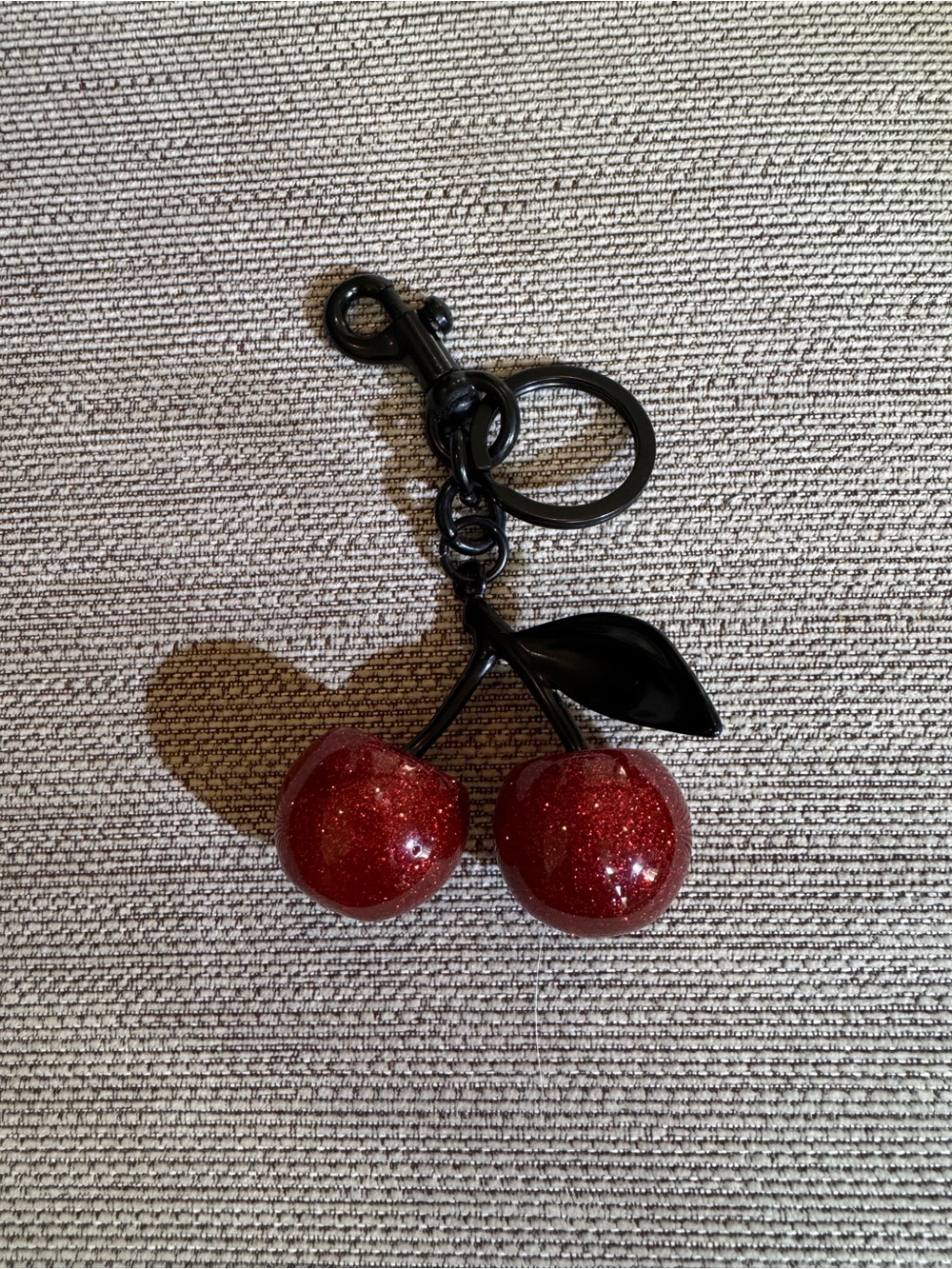 Black Cherry Keychain with Sparkling Red Charms